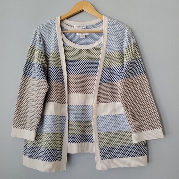 Christopher & Banks Cardigan and Shell Sweater Set Womens Large - Picture 12 of 12